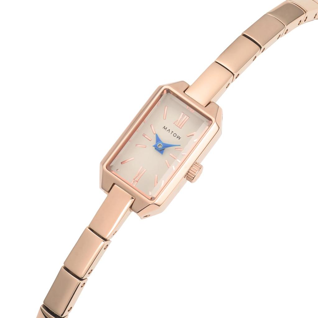 Authorized Dealer Matow Watch Watch Mw005005 Mini Square Rose Gold White [MATOW] Ladies' [Tsuki Seigetsu]