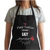 Tablier De Cuisine - Lily D'amour - Noir - Coton Résistant - Impression Bretonne