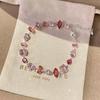 Sparkling Colorful Zircon Crystal Bracelet for Women Polished Metal Chain Lightweight Wrist Jewelry for Casual Party Wear