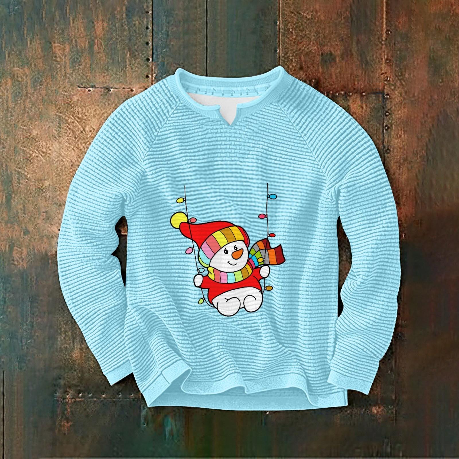 Мужская толстовка с капюшоном свободного кроя с принтом кукурузного зерна и круглым вырезом L синий 2146₽