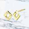 K10 Stud 10k Gold [Sears] Women's Earrings, Square, se105-0019-yg