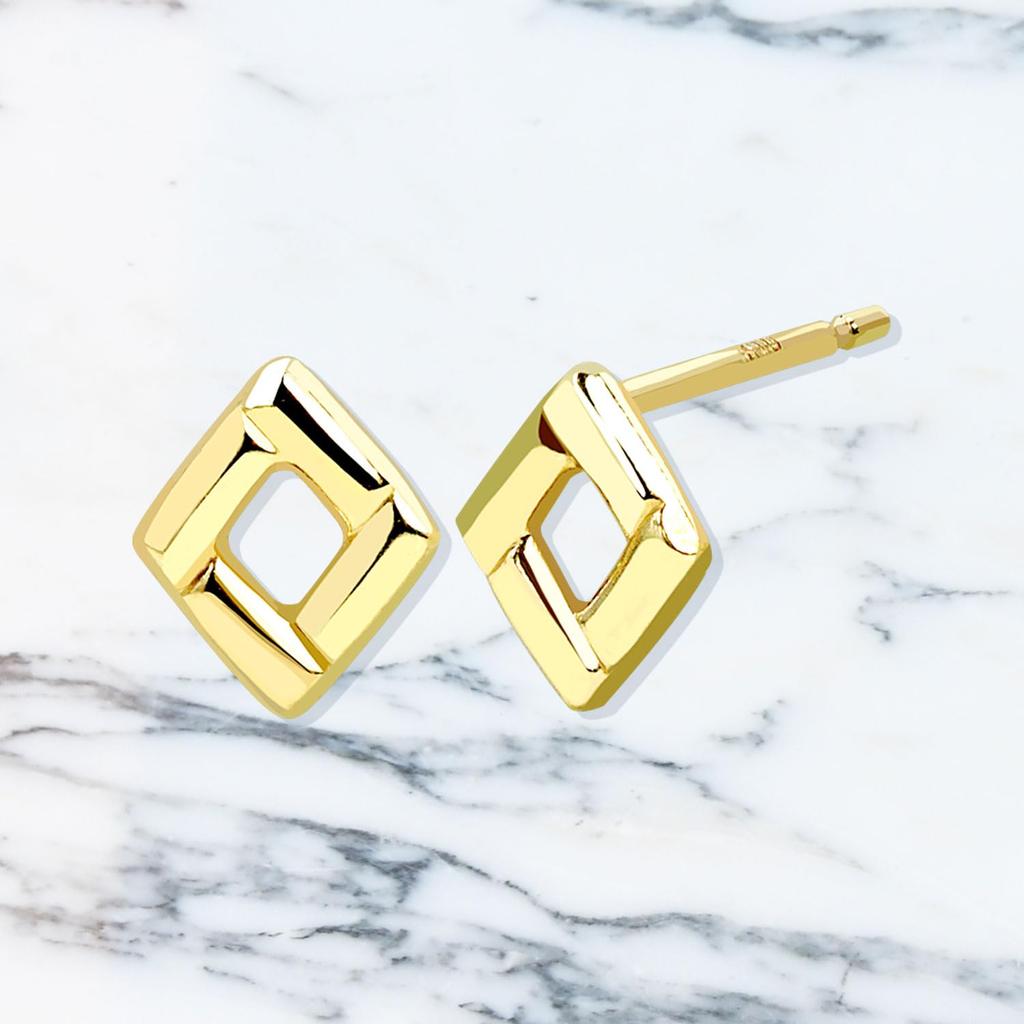 K10 Stud 10k Gold [Sears] Women's Earrings, Square, se105-0019-yg