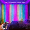 Smart LED String Curtain Lights with App-Controlled Custom Patterns and Text