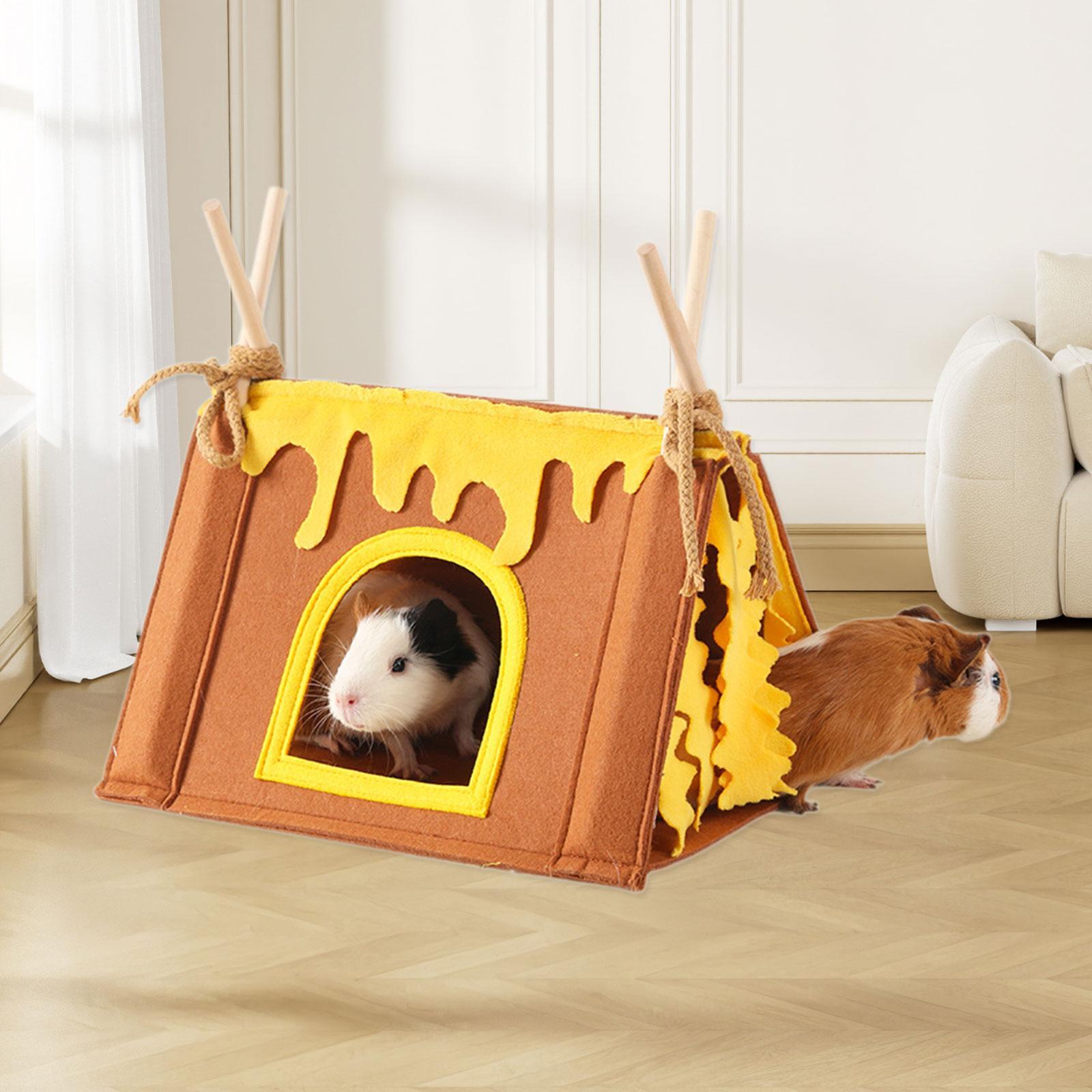 

Hamster Hideout Tent Cave Hideaway Hiding Tassel Curtain Small Animal House Bed хакі