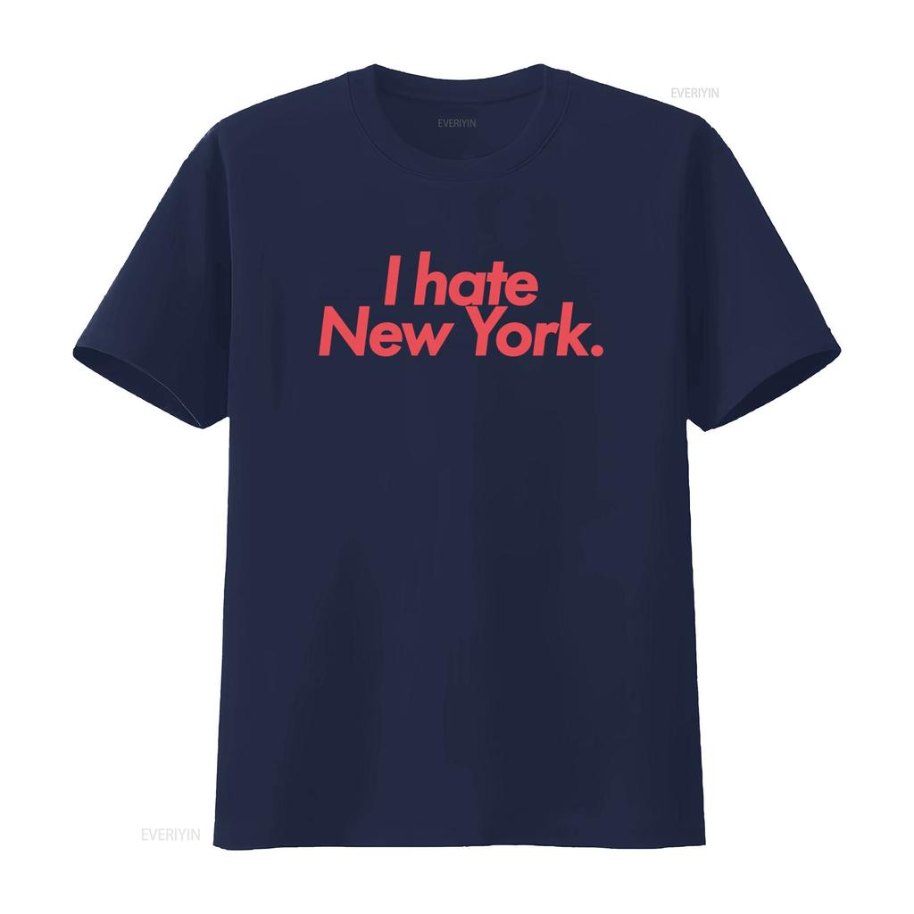 I Hate New York Print T Shirt Trendy Fashion Statement for Urban Style Lovers vintage Washed Top For Everyday Wear