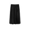 Black Mid Length Pleated Skirt with A Thin, High Waisted and Drooping Feel for Summer The Pleated Mid Length Skirt