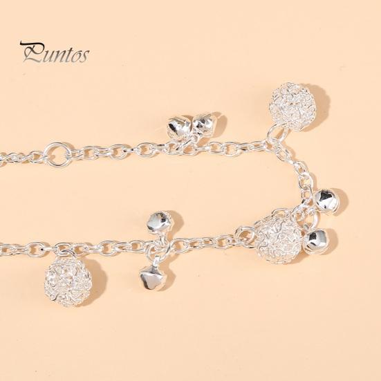 Friend Bracelet Retro Ethnic Style Bell Pendant Adjustable Extended Chain Beach Unique Anklet 2 in 1 Girl Jewelry Gift Alloy