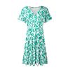 Women's Summer Dress Loose Beach Vacation Casual Deep V Neck Short Sleeve Dress Elegant Dress