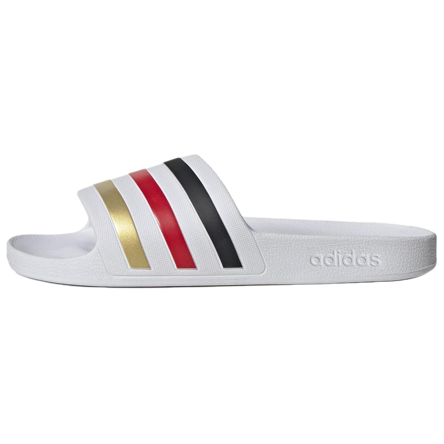Adidas Adilette Aqua Slide Slippers Unisex White/Black/Gold HQ2451 42