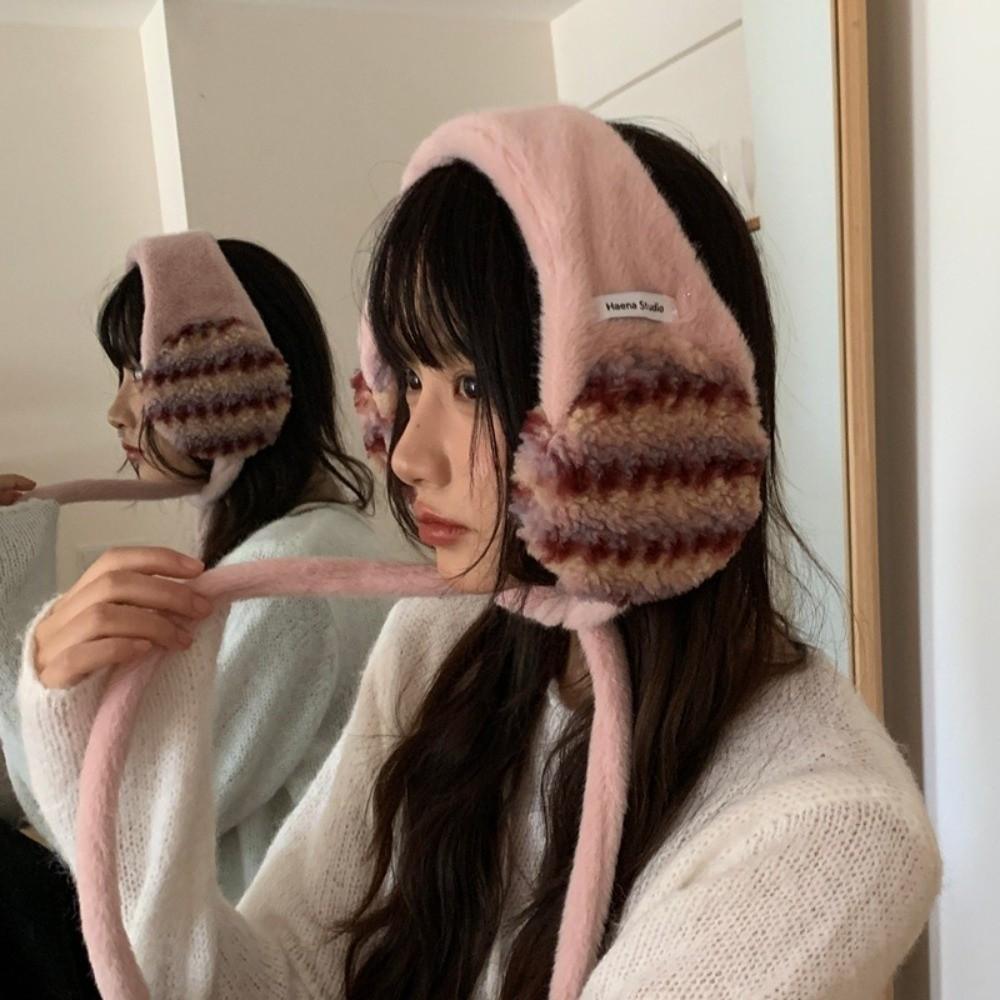 Fashion Thickned Lace-up Earmuffs Windproof Keep Warm Ear Protection Headband Cold Proof Ear Cover Women