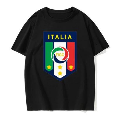 Summer New Italian Flag Football Men's Round Neck Short-sleeved T-shirt Personalized Hip-hop Unisex Fashion Casual T-shirt Top