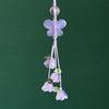 Fairy Style Butterfly Lily Bell Glass Beaded Phone Charm Handmade Aesthetic Vintage Style Lanyard Pendant for Girls