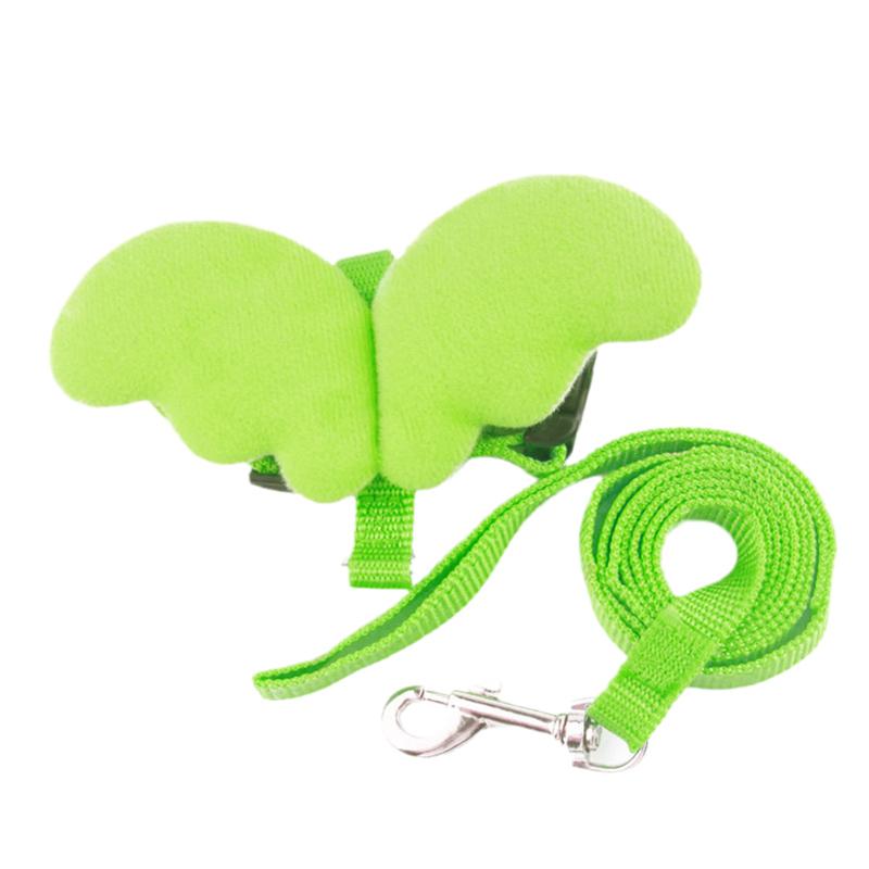 

Милый кролик хорек кошка шлейка с крыльями ангела поводок для прогулок для мелких животных кролик Тоторо морская свинка conejos accesorios XS-suit 0.3-1.2kg зелёный