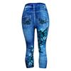 Fashion Leggings Denim Women Print Slim Leggings Faux Jeans Leggings Stretch Printed Short Leggins