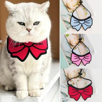 Verstellbarer Haustierschal in Schmetterlingsform, exquisites Kätzchenhalsband, nicht strangulierend, helle Farbe, Haustierzubehör