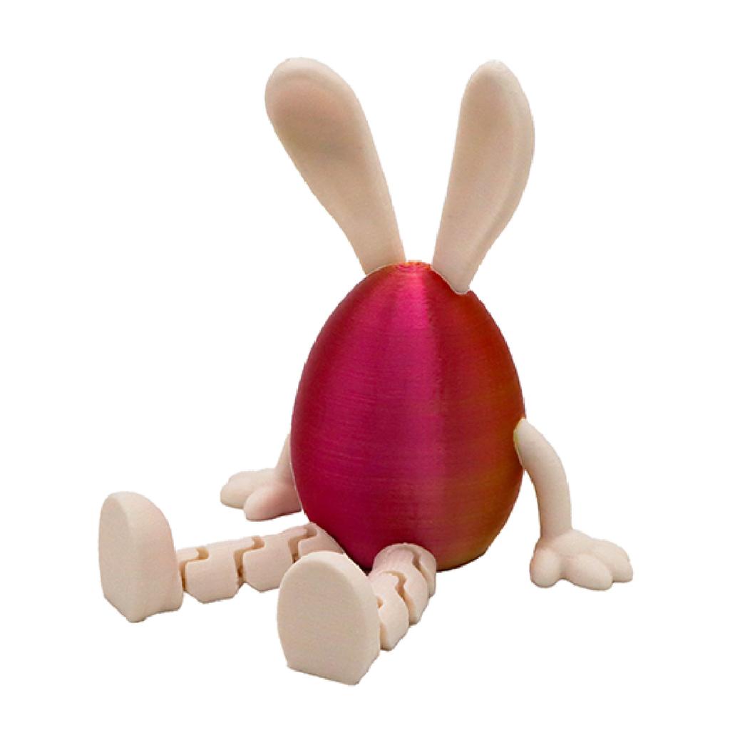 Flexible Joint Artistic Rabbit Egg Sculpture Modern 3D Printed Action Figure Ornaments, Minimalist Display Piece for Collectors