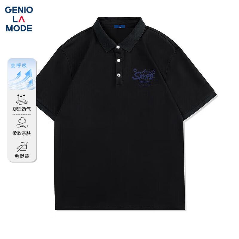 Men s Letter Print Loose Fit Polo Shirt 3XL