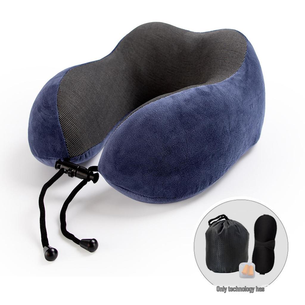 U-Shaped Memory Foam Travel Neck Pillow for Airplane and Car Support