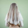 Elegant Russian Bridal Veil Scarf with Cultural Design for Themed Parties Festival Event Polyester Fabric Headcover