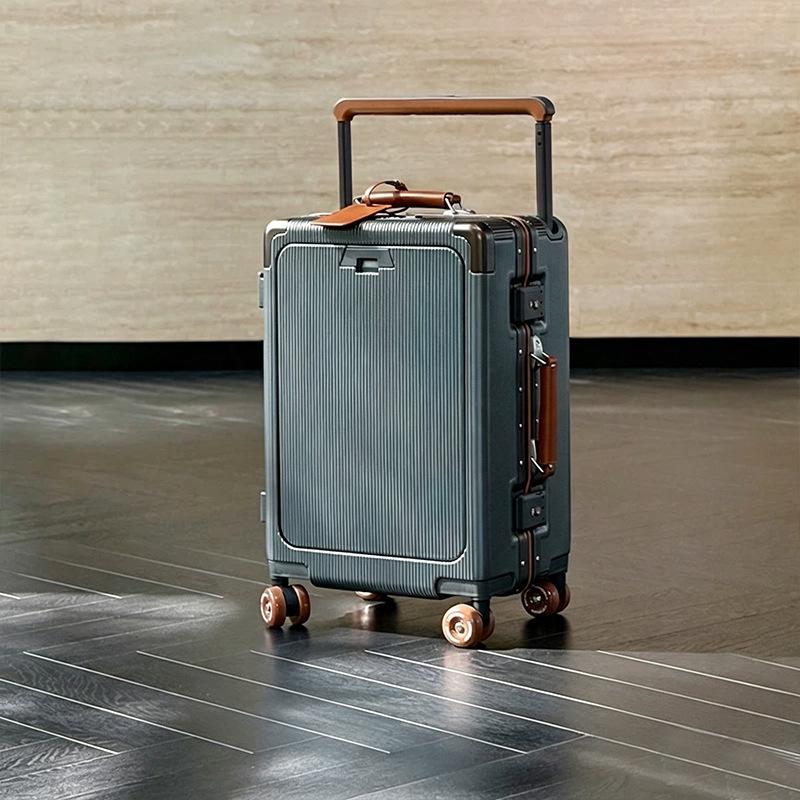 Drop-Resistant 24" Front-Opening Suitcase Set with Lock (20" Carry-On Included)