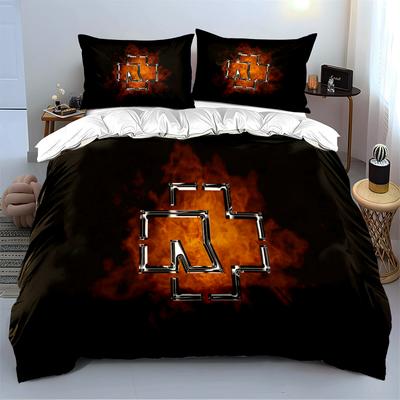 Flaming Metal Cross Design Bedding Set Bedding Set (1 Duvet Cover, 2 Pillowcases, Duvet Not Included)