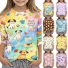 Kinder Tierdruck Rundhals Dreiviertelarm Lässiges T-Shirt Leichter Weicher Stoff Bequeme Passform Geeignet für den Alltag