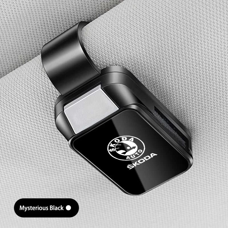 Car Sticker Car Interior Sun Visor Eyeglasses Holder Sunglasses Clip For Skoda Octavia Kodiaq Fabia Vrs Superb Karoq Yeti Rapid ukm344