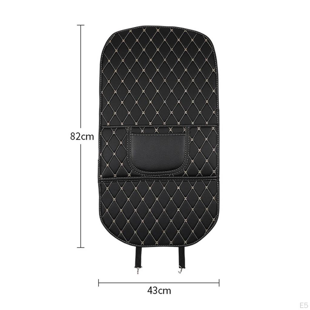 PU Leather Seat Anti Kick Mats Universal with Storage Bag Holder Waterproof for Truck