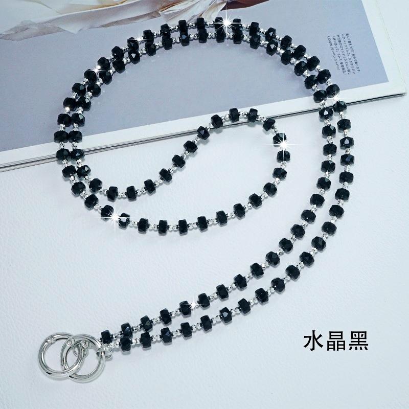 

120cm Crystal Beads Crossbody Lanyard Long Cord Necklace Chain Glitter Strap Anti-lost Universal Hanging CellPhone Cover Case