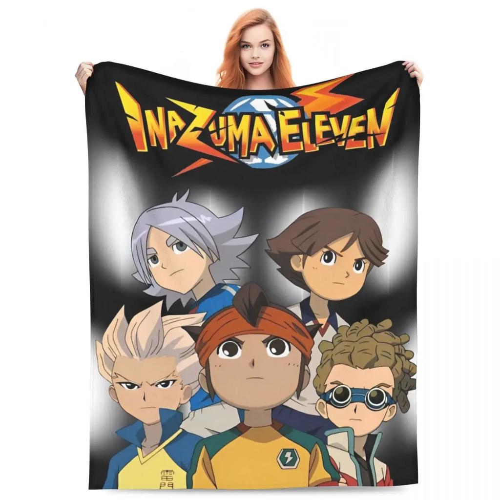 Inazuma Eleven Decken Flanell Textil Dekoration Videospiel Sportspiel Atmungsaktiv Weich Überwurfdecken für Zuhause Reise Steppdecke