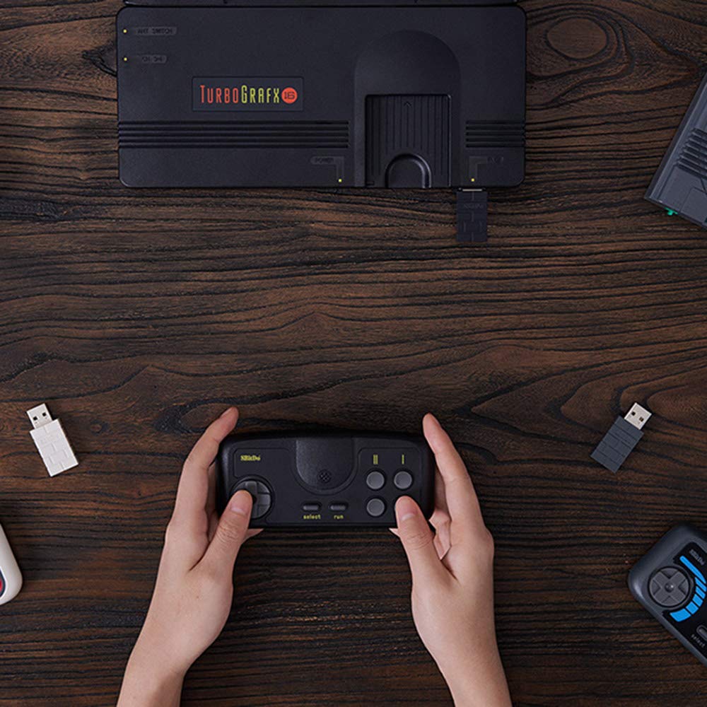 8Bitdo Wireless Gamepad for PC Engine Mini, CoreGrafx Mini, TubroGrafx-16 Mini, and Switch (Light Gray)
