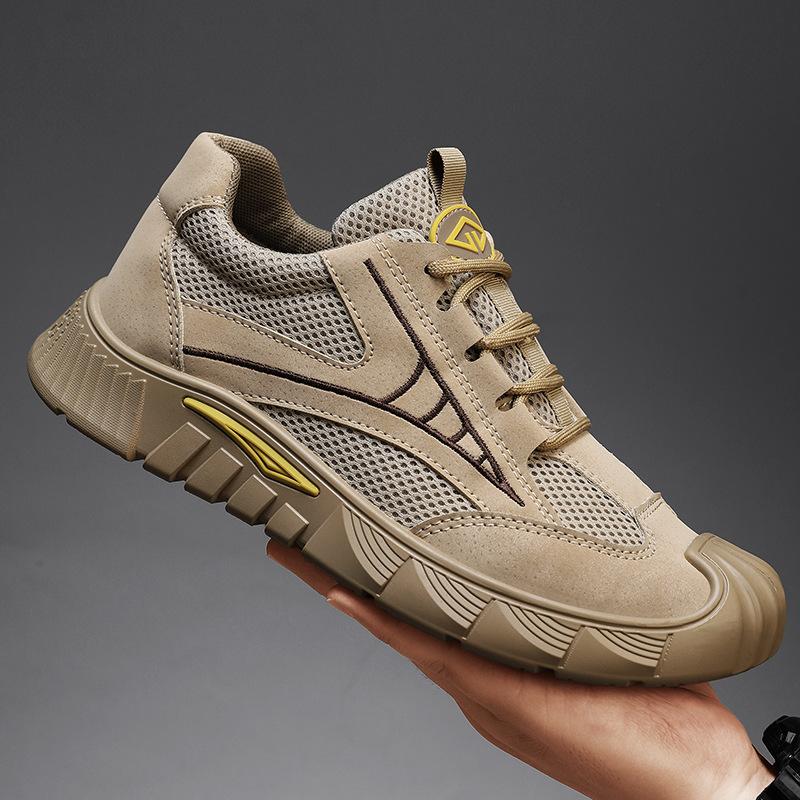 

2025 новые четырехсезонные рабочие ботинки из парусины с низким верхом, легкая обувь для инструментов, спортивная обувь с двойной сеткой 39