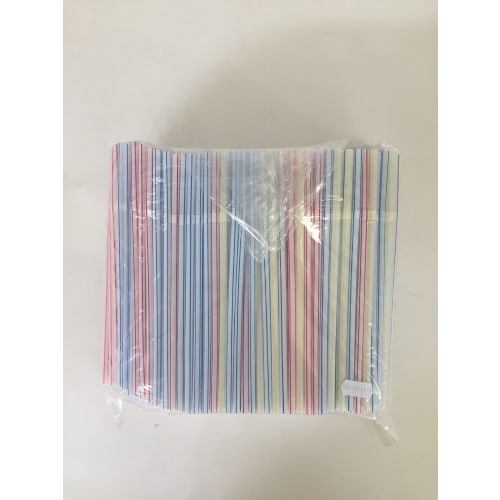 Yamato Bussan Straws, White, Pink, and Blue, 21cm, Bendable Colored Straws, No Bag (N), Commercial Use, 500 Straws