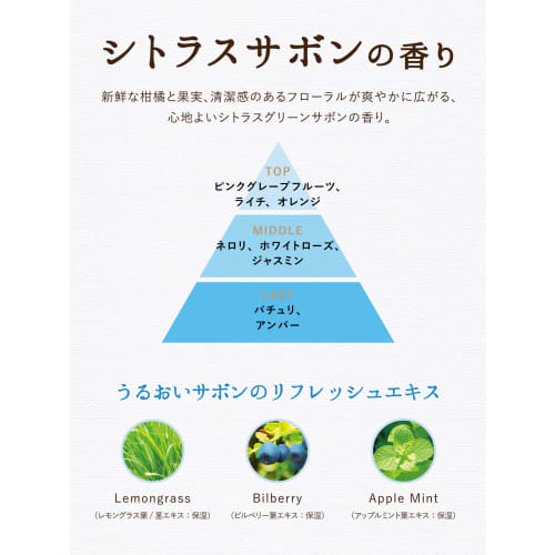 Body Soap [Citrus Savon Scent] 400ml [Gently Washes Even Sensitive Skin] Diane Botanical Refresh & Moist Refill