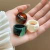 Oval Wide Transparent Resin Ring Melard Color Irregular Ring Retro Acrylic Geometric Ring  Girls