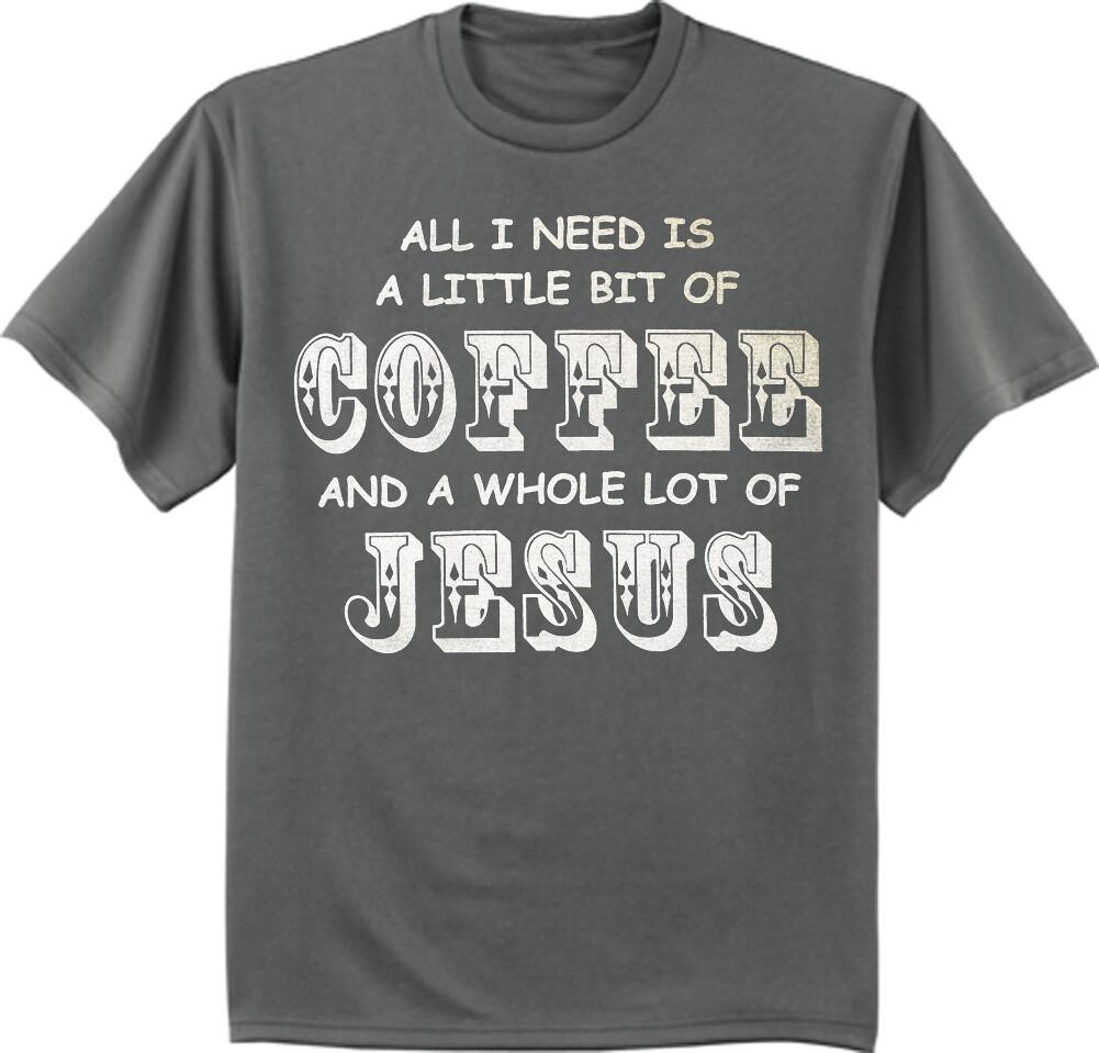 Funny Coffee Jesus Christian T-shirt Mens Graphic Tee S