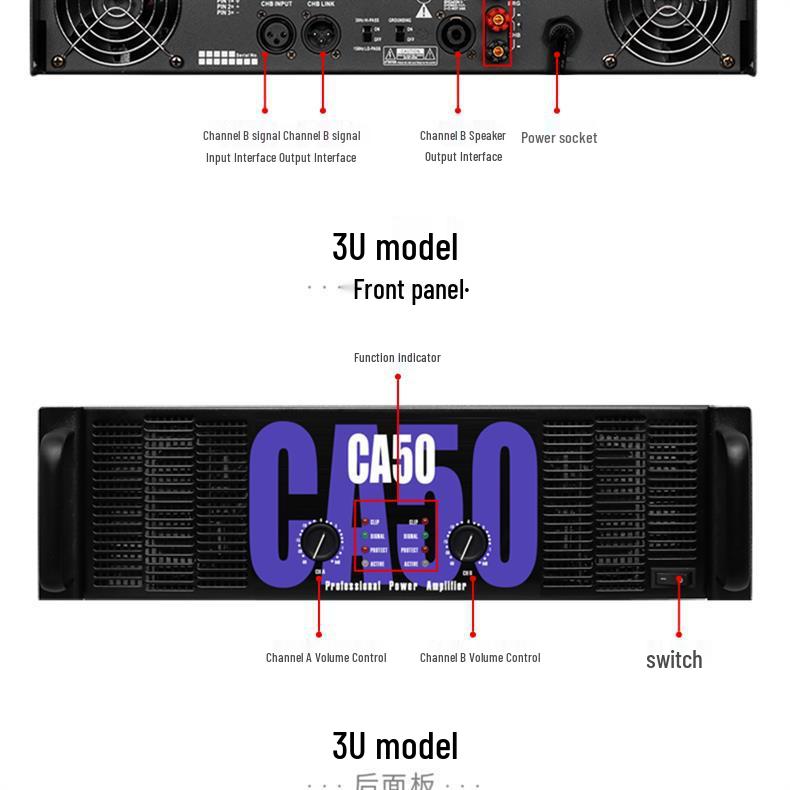 Dual Channel High-Power CA99 CA4 CA6 CA9 CA18 Professional Stage & Wedding Amplifier