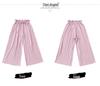 Girls' Ice Silk Wide-Leg Korean-Style Summer Pants - Breathable, Casual Long Pants for Kids 2025