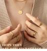 Versatile European American Temperament Hoodie Necklace: English Letter Pendant Double-Layer Gold-Plated Titanium Steel Chain.