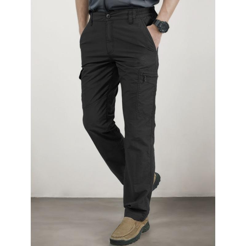 Men's Multipurpose Pockets Tactical Outdoor Activities Waist Drawstring Loose Casual Overalls