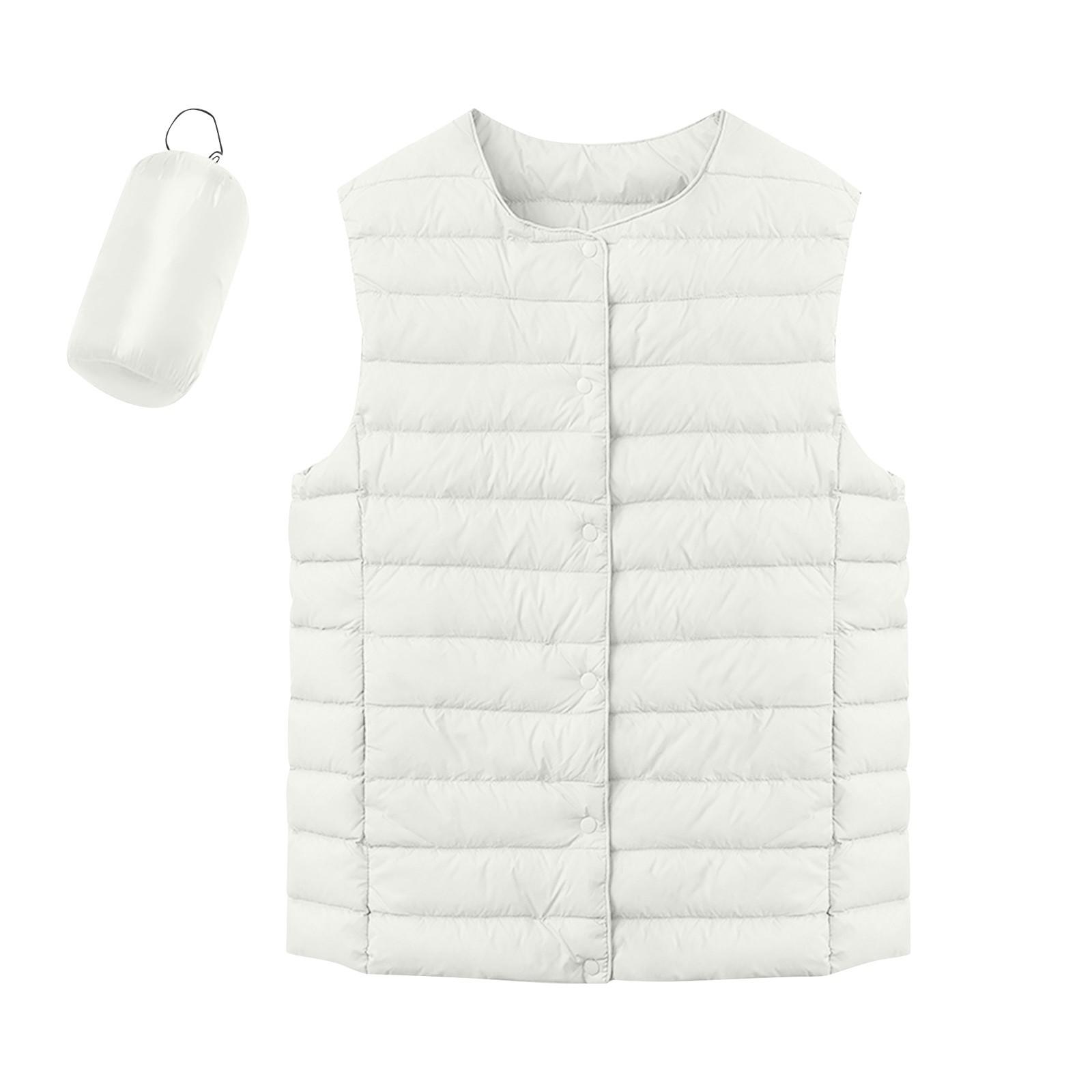 

Женская легкая пуховая куртка, однотонная, жилет с карманами XXXXL белый