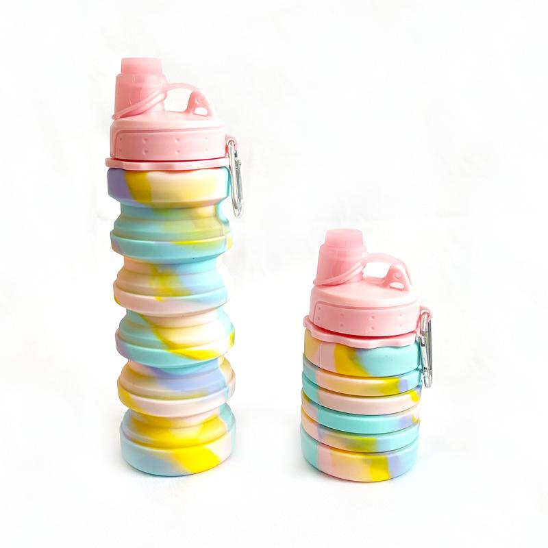 Silicone Foldable Cup Retractable Water Cup Outdoor Sports Trip Portable Kettle Food Grade Compressed Water Cup