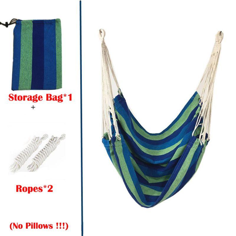 Hanging Rope Chair Swing Hammock Outdoor Porch Patio Yard Seat W 2 Pillows