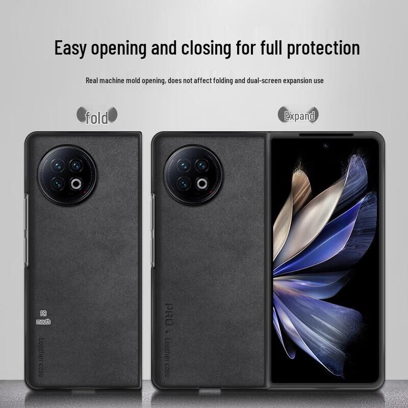 Shangsu Nubuck Leather Folio Case for Vivo Foldable Phones