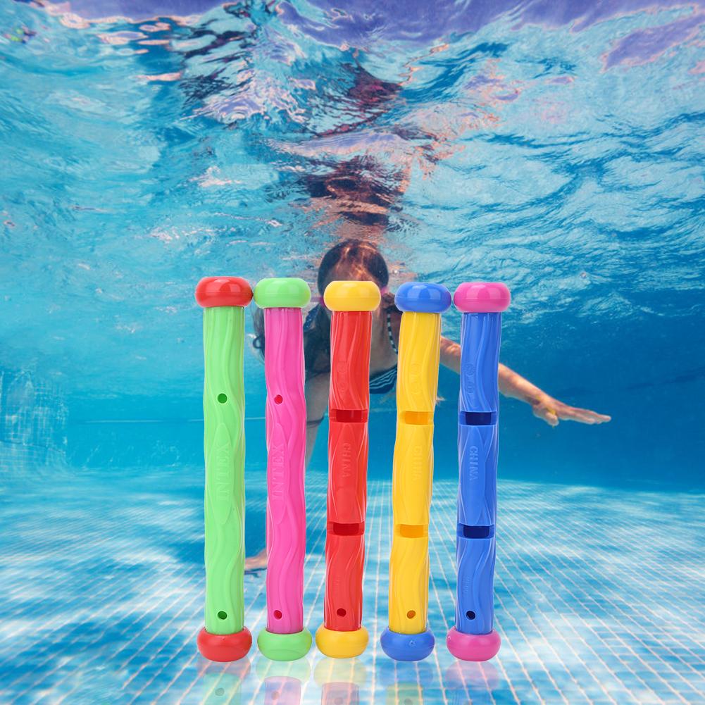 5 Stück Kinder Unterwasser Tauchstäbe Pool Schwimmtraining Wasserspiel SpielzeugBunt