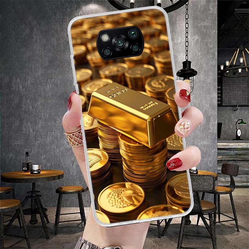 Fine Gold Pattern Printing Soft Phone Case For Xiaomi Poco X3 X4 Nfc X5 X6 X7 F7 Ultra F5 F6 Pro F4 Gt F3 M6 M3 M4 M5S X7Pro Fun