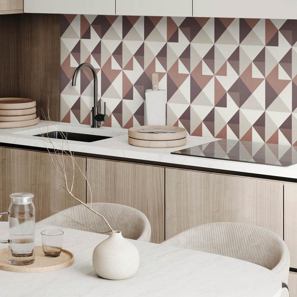 Naklejany Panel Pcv Z Motywem Idealny Do Przedpokoju 120X60 Cm Wzór Geometryczny Z Trójkątami