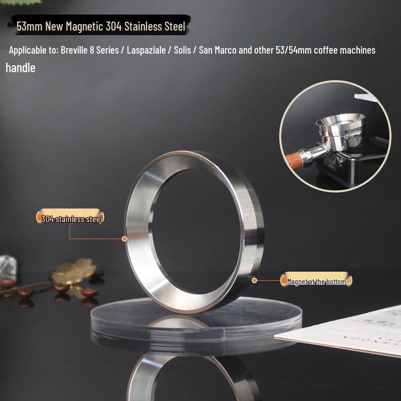 Anello Dosatore Magnetico in Acciaio Inossidabile: Manico Anti-Schizzo per Macchina da Caffè 51/53/58mm.