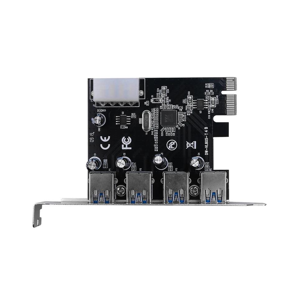 4portová USB 3.0 rozšiřující karta PCI-E PCI Express PCIe USB 3.0 HUB adaptér 5 Gb/s USB 3.0 řadič USB 3 0 PCI e PCIe Express