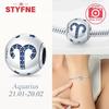 Zircone Blu Elegante Dodici Simboli Zodiacali Gemelli Leone Bilancia Perla in Rame Autentico Adatta a Braccialetti da Donna Fai da Te Regali Accessorio